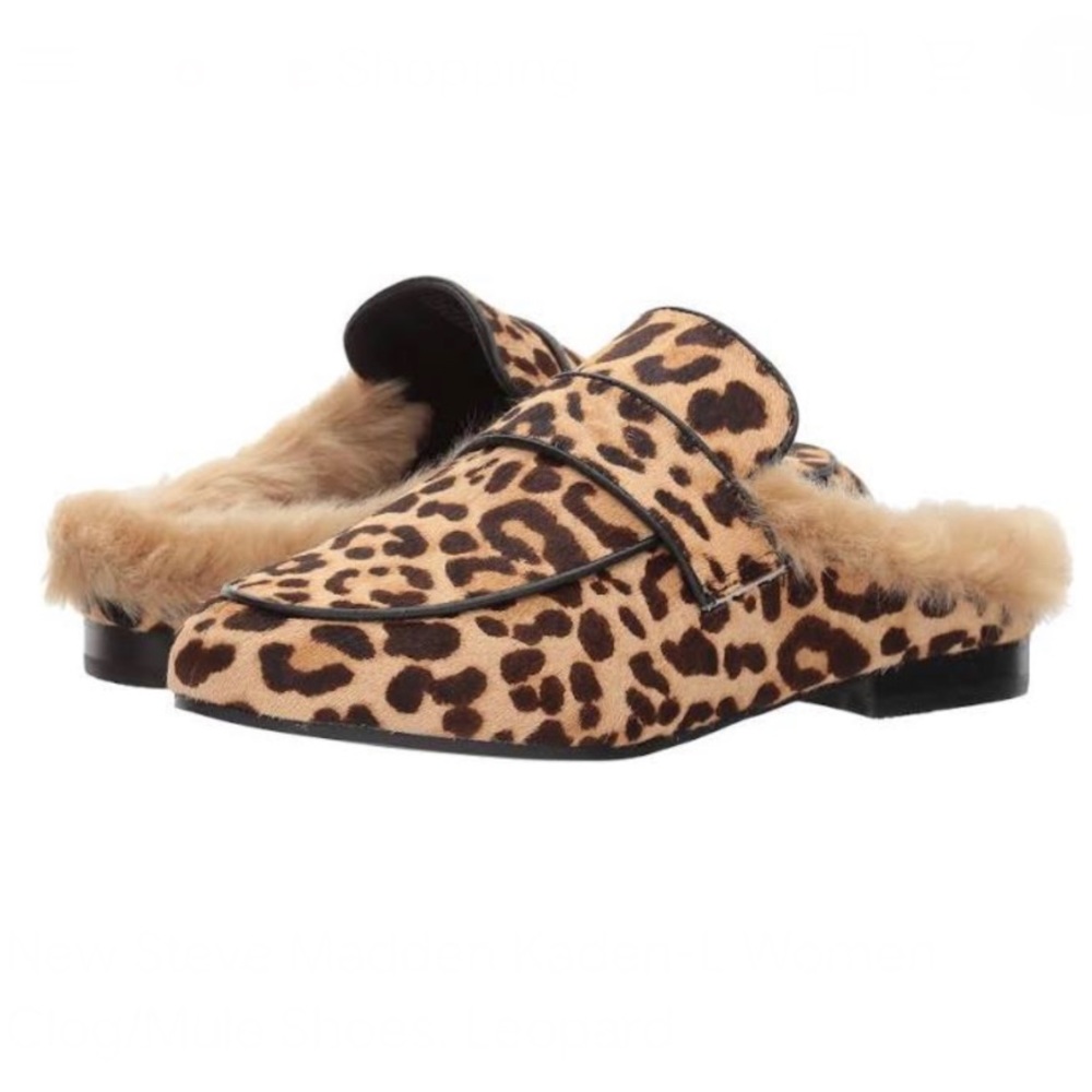 Steve Madden Kaden-L (Leopard) Women's Clog/Mule Shoes size 7.5
